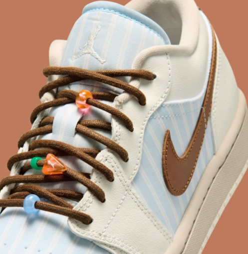 Air Jordan 1 Low Pinstripe Pack Hydrogen Blue Cream Womens White Blue IR7553-42